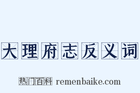 大理府志反义词是什么意思的图片